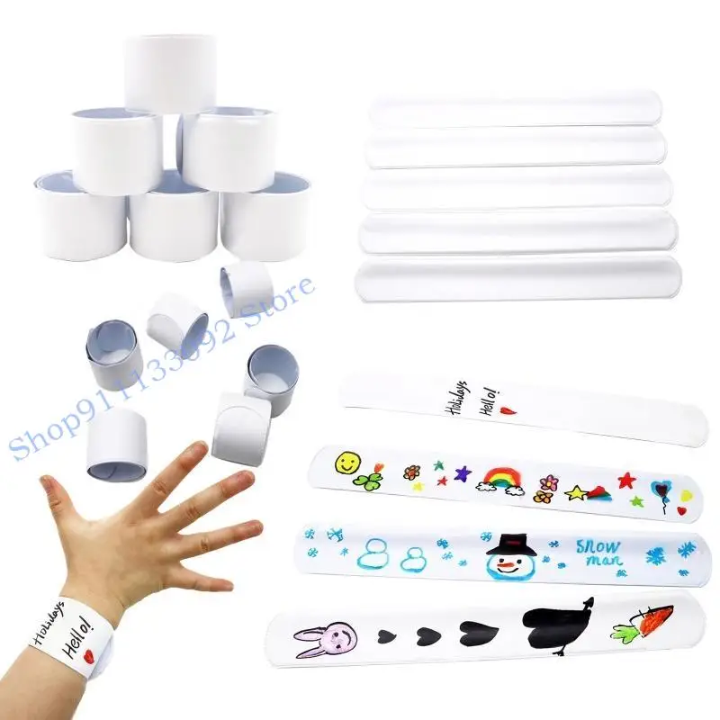 Фото H9ED 30PEECES/SET WHITE DIY BRACELETS BRACELETS BANDS BEDY PARTER BRACTE PAIN PAT RING BRACELES №2