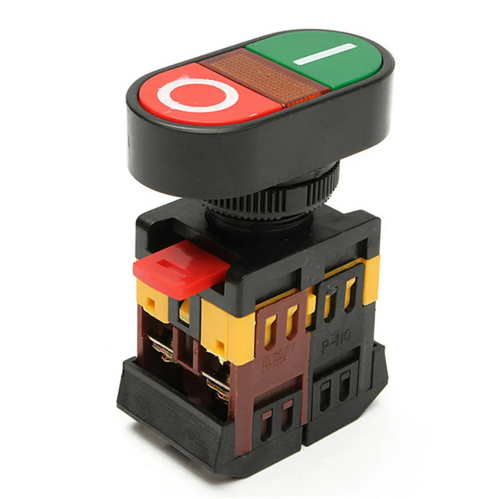 

APBB-22N 22 мм 220 В переменного тока ВКЛ/ВЫКЛ START STOP 1 NO NC Двойной ключ Двойное положение со светодиодной желтой лампой Кнопочный переключатель Кнопка управления Seset