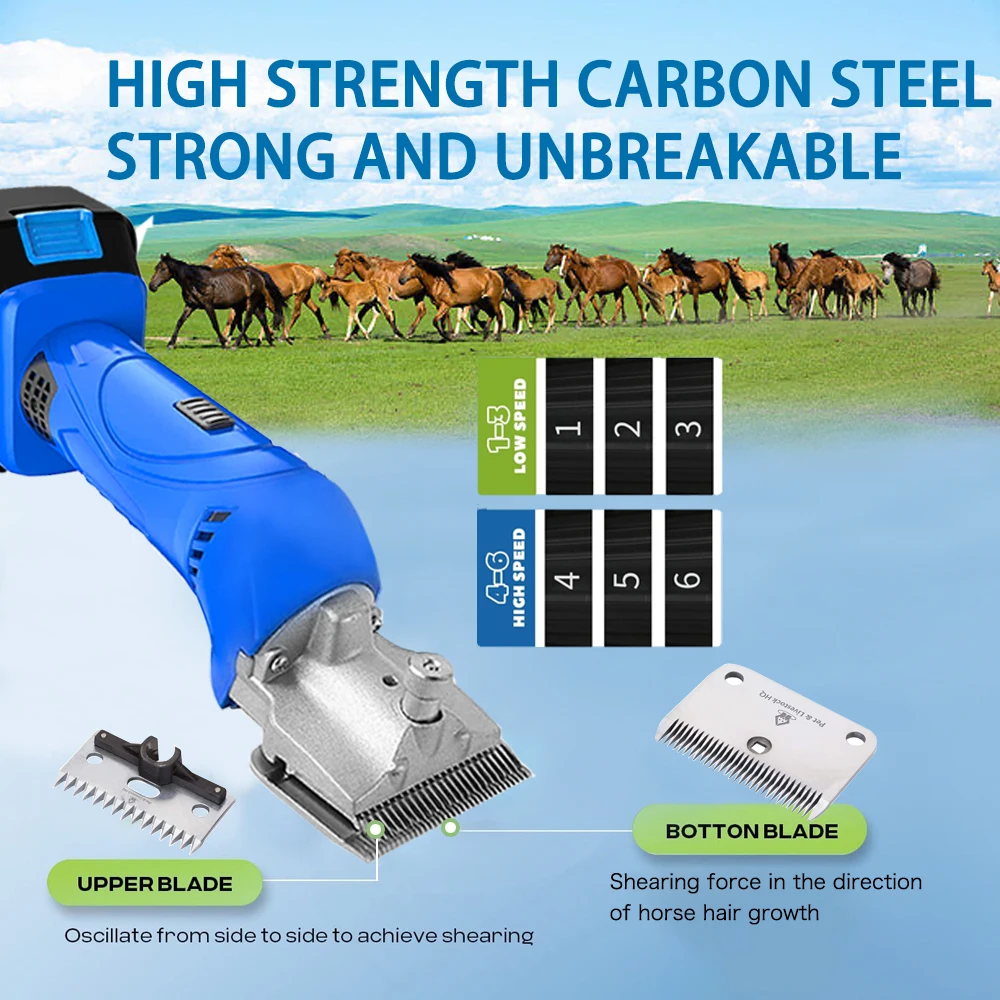 Беспроводные 6-скоростные 35 зубчатые электрические ножницы для шерсти