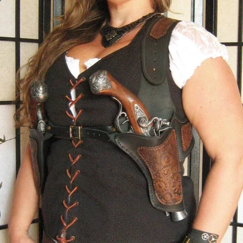 Аксессуар для пиратского стимпанка двойная кобура пистолета чехол-держатель