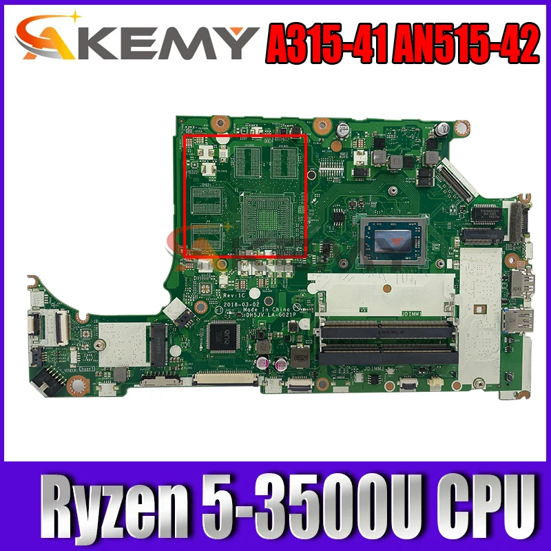 

NBGY911007 NB.GY911.007 For Acer ASPIRE A315-41 AN515-42 Laptop Motherboard DH5JV LA-G021P With Ryzen 5-3500U CPU DDR4 100% Test