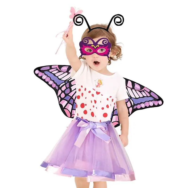 

Butterfly Costume For Girls 5pcs Butterfly Wings Children's Butterfly Costume Halloween Butterfly Costumes & Rainbow Tutu