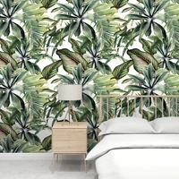 tropical palm leaf wallpaper green peel and stick rainforest botanical leaves wall paper jungle self adhesive vinyl film cabinet