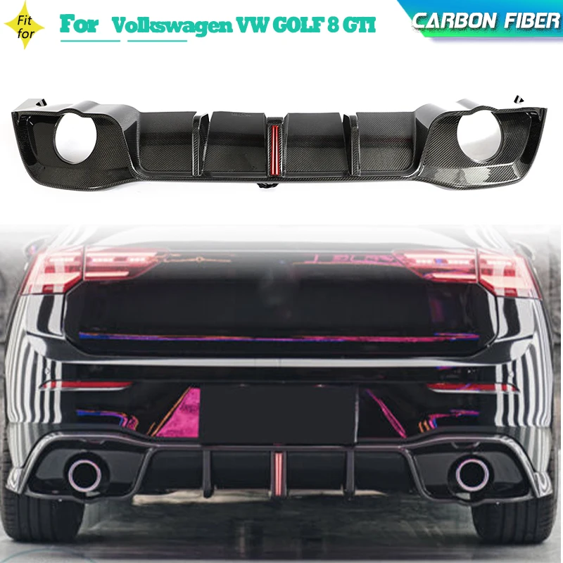 

Губа диффузора заднего бампера из углеродного волокна для Volkswagen VW Golf 8 GTI 2021 2022, губа диффузора заднего бампера, автомобильные аксессуары, за...