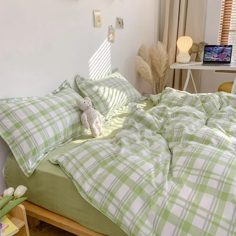 

220x240 Pink Duvet Set Girls Lovely Bedding Sets Fashion 200x230 Bed Cover Set Gift Home Beddings Nordic King Bed Green Bedsheet