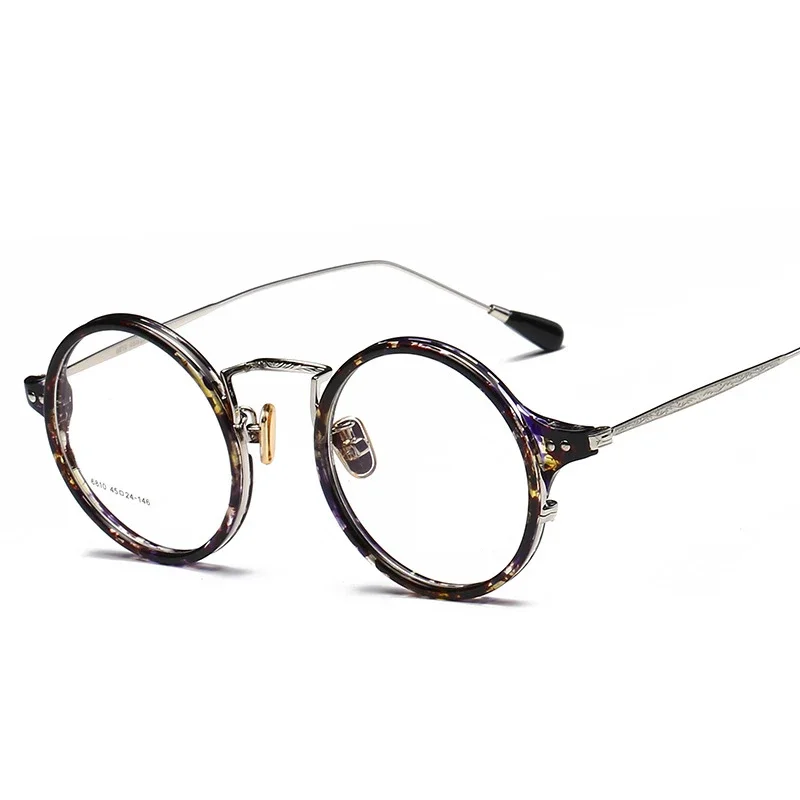 TR90 Round Glasses Frame Women Men Metal Vintage Optical Prescription Spectacles Myopia Man Tortoise Black Clear Eyewear