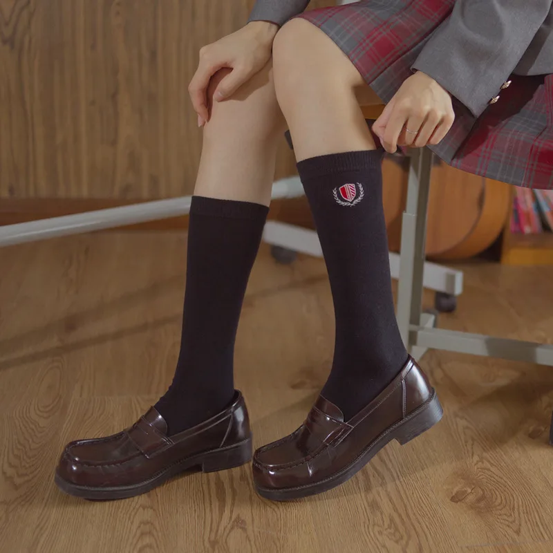 Симпатичные женские хлопковые носки до середины икры с изображением кошачьих