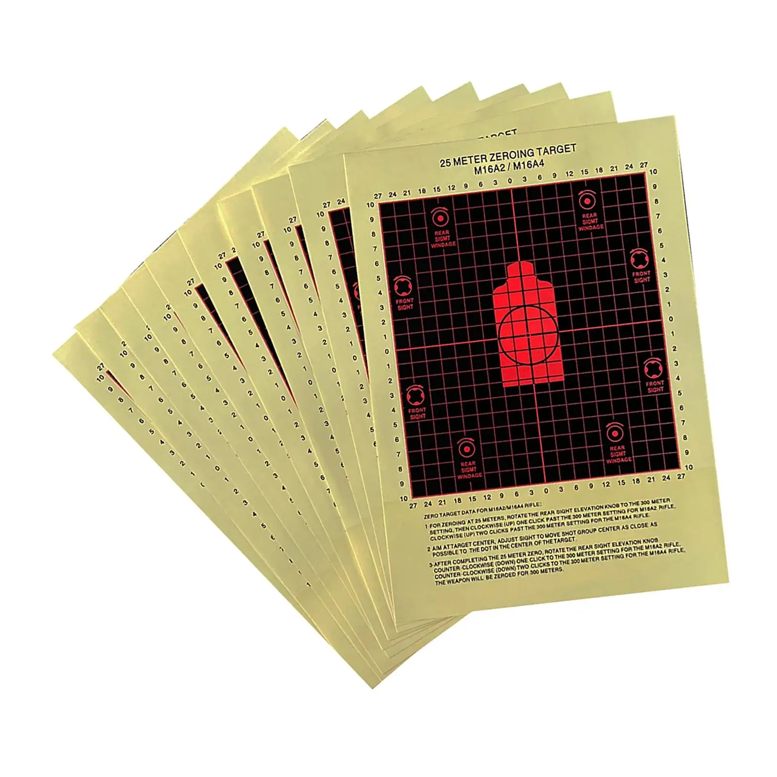 

10x 25Meter Zeroing Targets Sheets Shooting Practice Aim Object Splash Targets Hunting Accessories Stickers Reactive Target