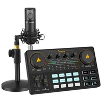 maonocaster live sound card with professional studio microphone audio interface recording good sound card audio interface mixer