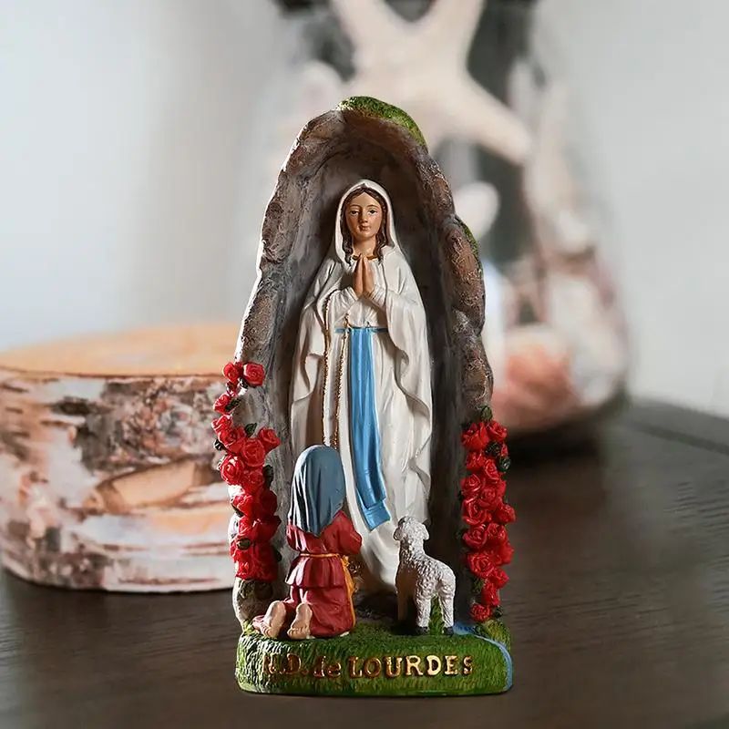

Blessed Virgin Mary Statue Resin Figurin Figurine Garden Decoration Outdoor Indoor Decor Our Lady Of Lourdes With St Bernadette