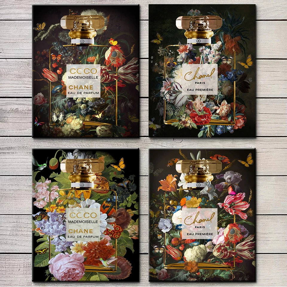 

Набор для алмазной вышивки в виде флакона духов и цветов