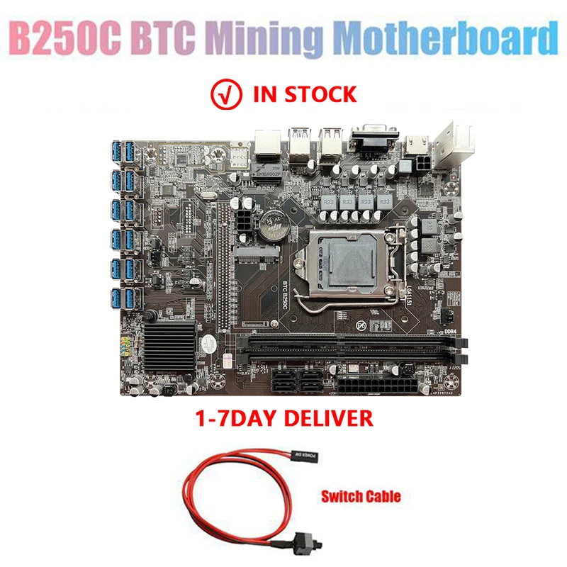   B250C   BTC +   12xpcie  USB3.0  GPU LGA1151  DDR4 DIMM RAM   