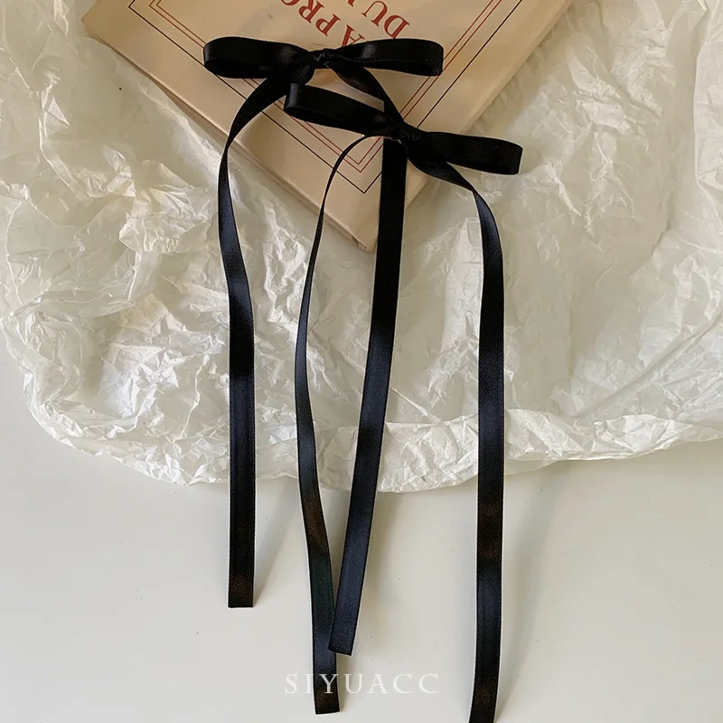 2/12 шт. модные простые заколки для волос с милым бантом и лентой женщин девочек