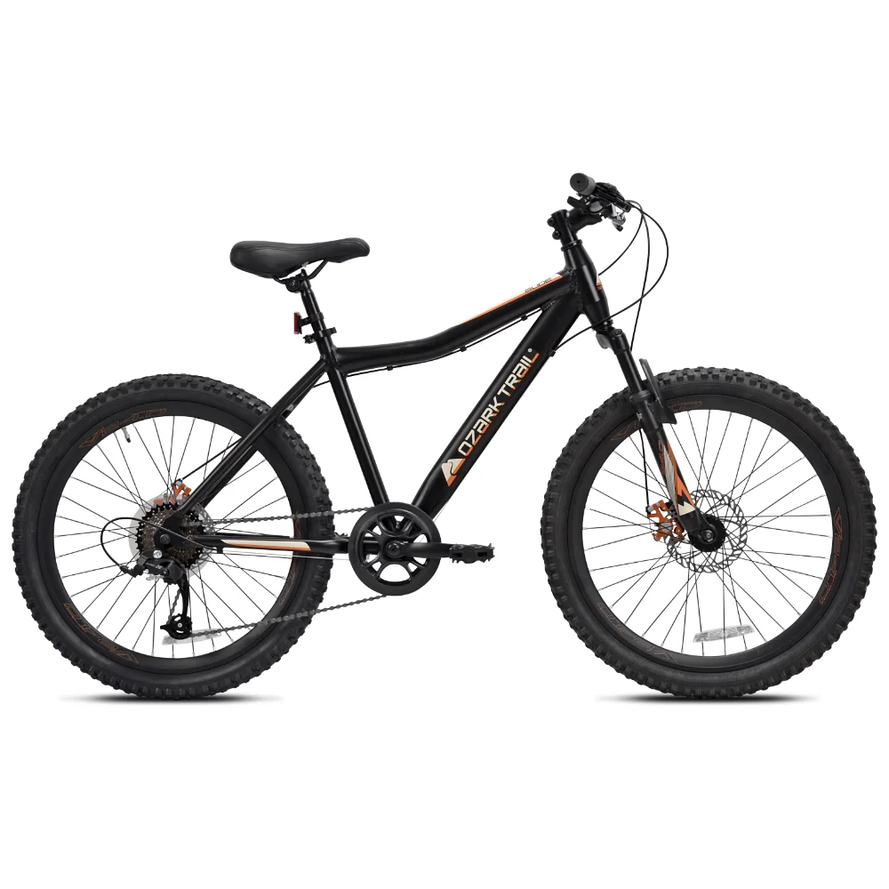 

24 in. Youth Glide Aluminum Mountain Bicycle, 8 Speeds, Front Suspension, Black