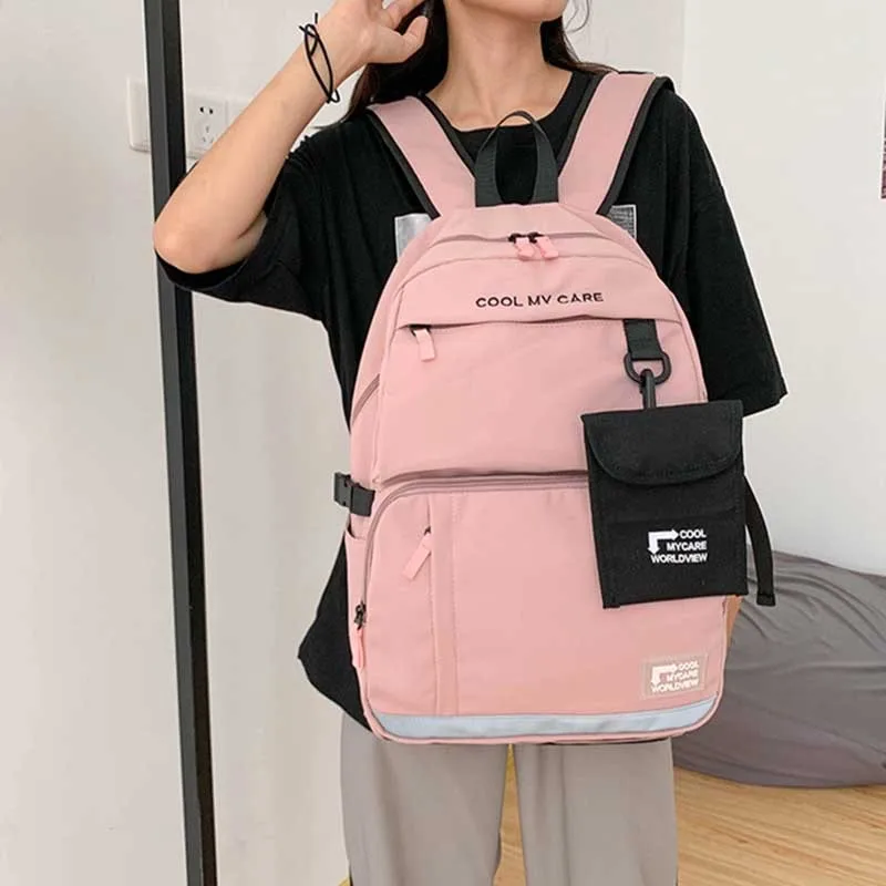 

New 2022 Backpack Female Korean Version Tooling College Student Bag Trend Fashion Leisure Travel Couple Backpack Male