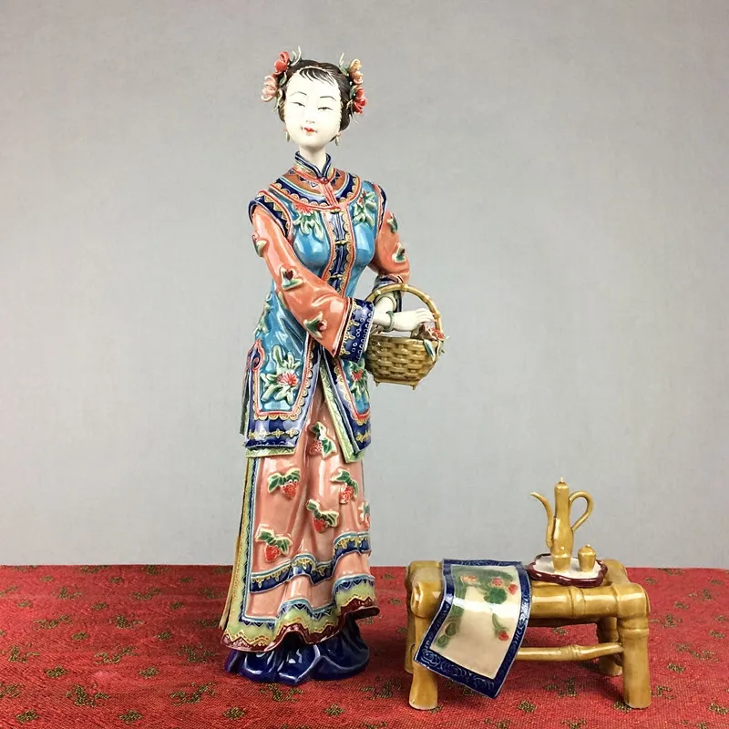 

Mimpi Ruang Merah Indah Patung Wanita Yingchun Wanita Seni Patung Kreatif Kerajinan Keramik Dekorasi Rumah Kantor Patung