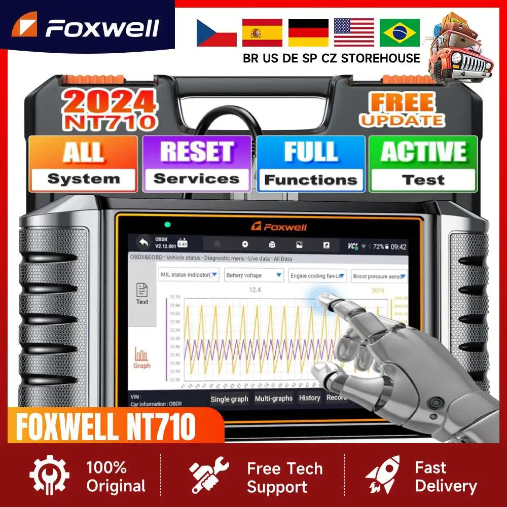 Автомобильный сканер Foxwell NT710 OBD2 — двунаправленный испытательный инструмент для
