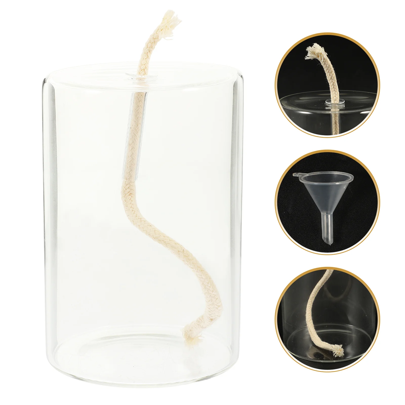 

1 Set Tabletop Oil Lamp Transparent Cylindrical Oil Lamp Kerosene Lamp