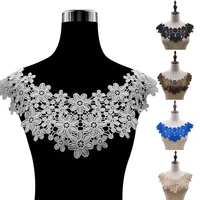 women detachable embroidered fake collar sweet blouse crochet sheer lace floral applique neckline wedding dress shirt neck cover