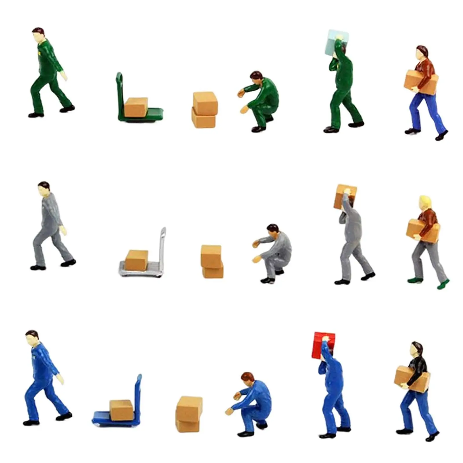 

Model People Figurines Delicate Painted Assorted Poses Worker Figurines for Park
