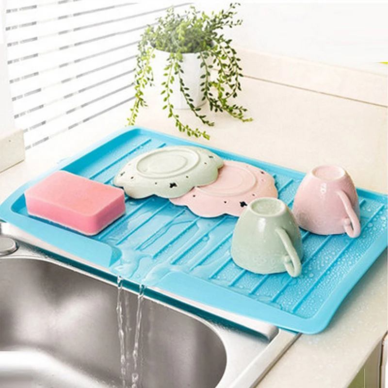 

Drain Pad Kitchen Pan Cup Bowl Plate Storage Shelf Rack Drainer Dish Tray Drying Worktop Organizer Mat Cushion Rectangular