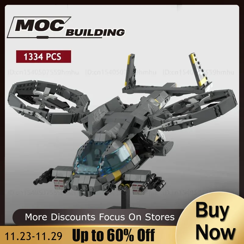 

Movie Gunship Moc Building Block SA-9 Aircraft DIY Assembly Technology Bricks Transportation Display Model Gifts Creative Toys
