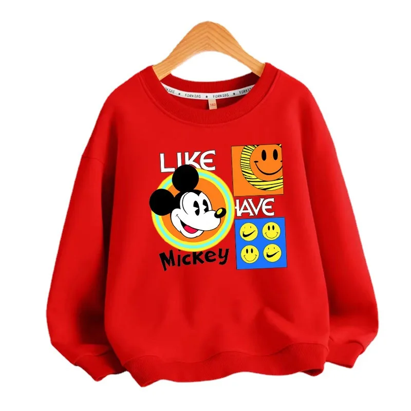 

Детская толстовка с капюшоном для родителей и детей, утепленный теплый хлопковый топ с принтом Микки Мауса, с флисовой подкладкой, пуловер д...