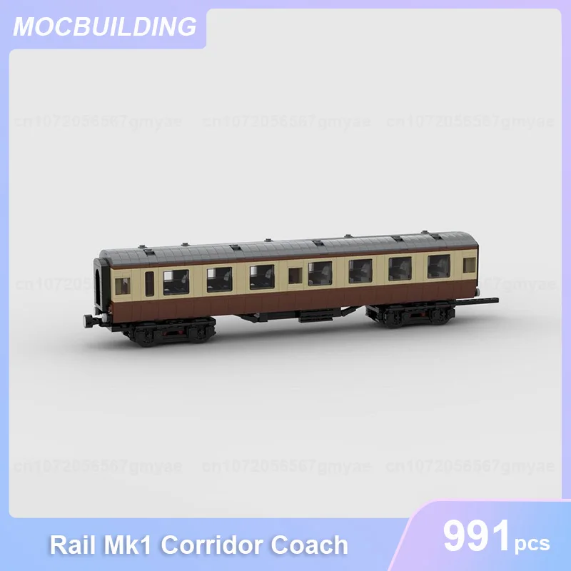 

Rail Mk1 Corridor Coach Model MOC Building Blocks DIY Assemble Bricks Train Series Educational Creative Kids Toys Gifts 991PCS