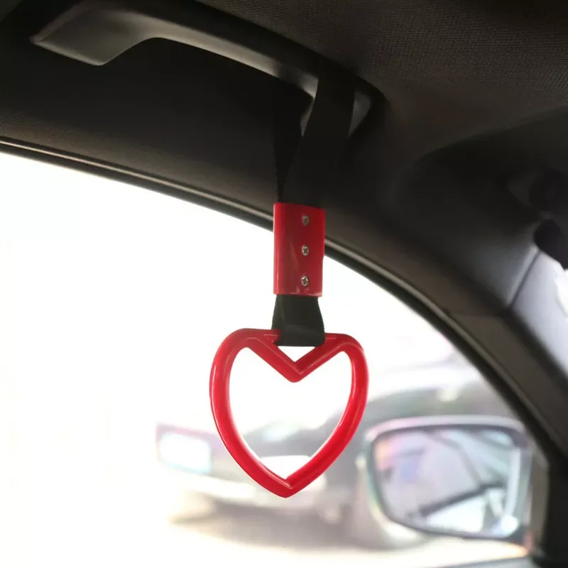 

Car Warning Heart Pendant Interior Styling Hanging Ring Decor JDM Bus Handle Rings Rear Bumper Charm Strap Decoration