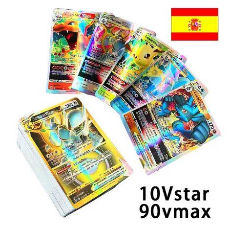 

Pokemon Cards Anime Figure Pikachu Charizard Eevelation Snorlax Mewtwo Vstar Spanish Battle Card Children's Toy Birthday Gifts