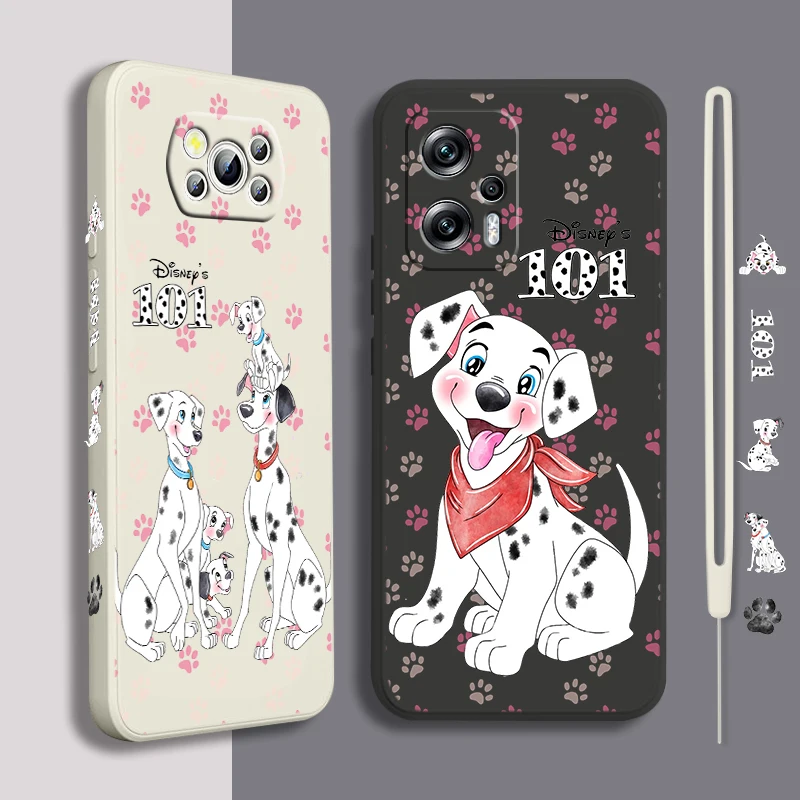 

101 Dalmatians Cute For Xiaomi POCO X5 M5 C40 M4 X4 F4 C40 X3 NFC F3 GT M4 M3 Pro C3 4G 5G Liquid Left Rope Phone Case Fundas