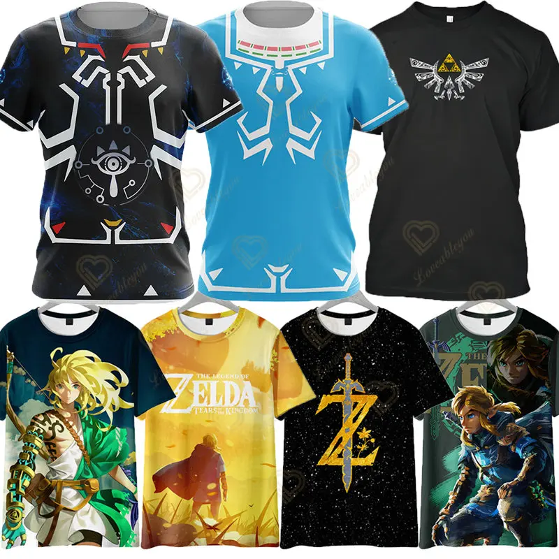 

Zelda Tee T-Shirt Oversize Zelda Summer Cotton Graphic T Shirts Kingdom Tears Men'S and Women'S Tops Short Sleeve Clothes