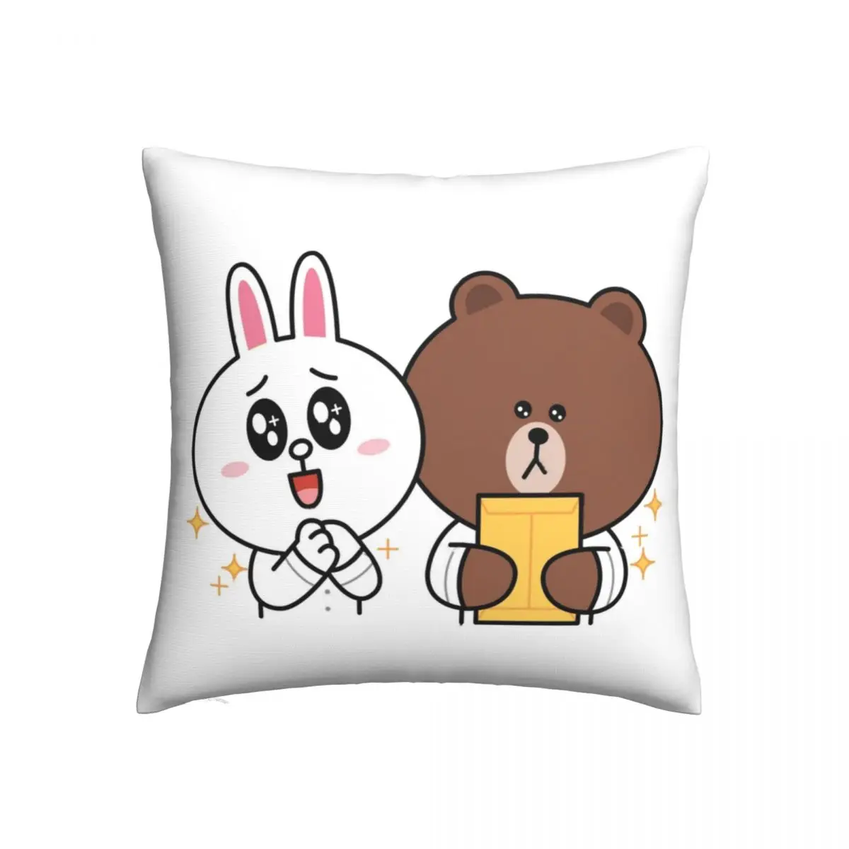 Brown And Friends Workplace (Brown Bear Cony Bunny) Pillowcase Pillow Case Cushion Cover Home Sofa Decorative Throw |