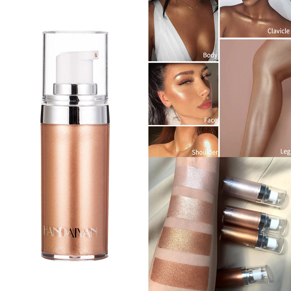 

HANDAIYAN Shimmer Liquid Face & Body Highlighter Cream Waterproof Brighten Modification Concealer Highlight Cosmetic