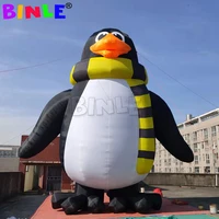 customized 28ft tall giant inflatable chad the penguin for outdoor christmas decoration