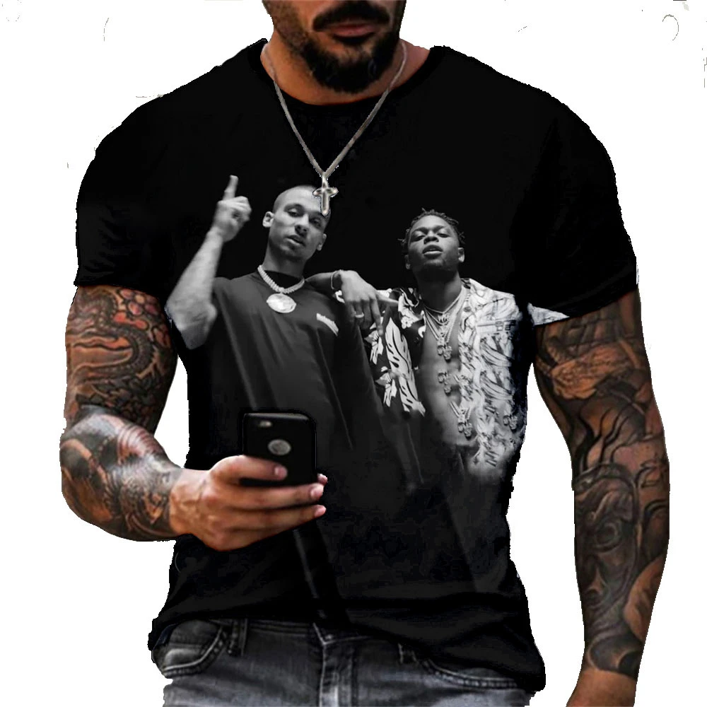 

2023 Summer New 3D Casual Men's T-Shirt Clothing Hip Hop Short Sleeve Fashion Breathable Top