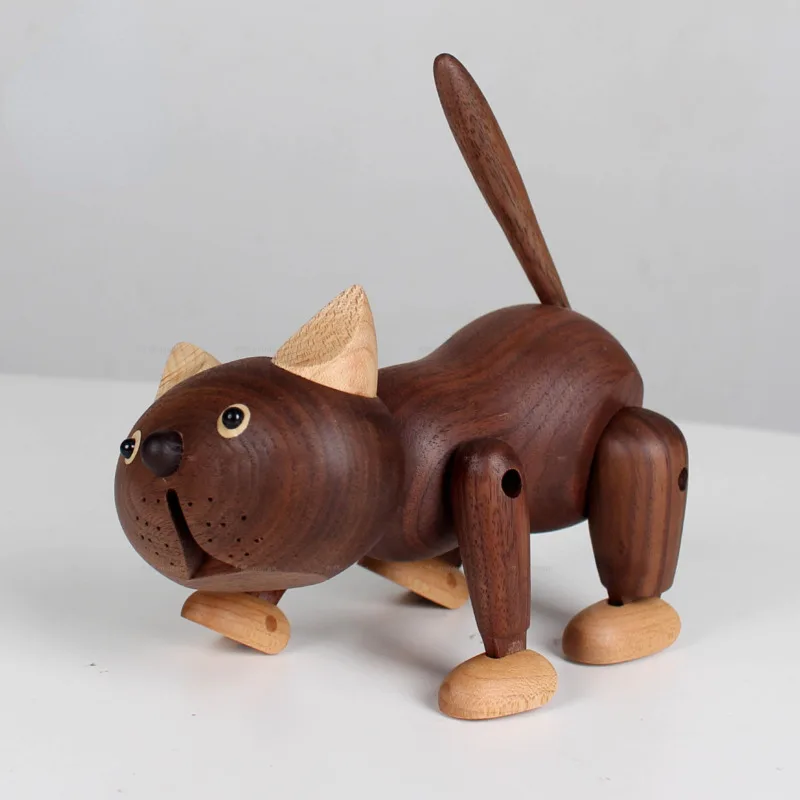 

Big Face Cat Kawaii Room Decor Solid Wood Creative Decoration For Home Modern Minimalist Cat Car Decorationer Birthday Gift