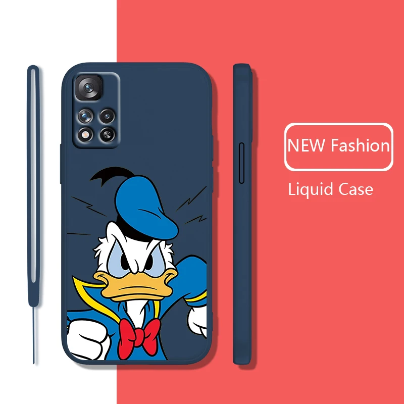 

Disney Donald Duck Cool Case For Xiaomi Redmi Note 11 11T 10 10S 9 9S 9T 8 8T 7 5 Pro 4G 5G Liquid Rope Phone Cover Capa Coque