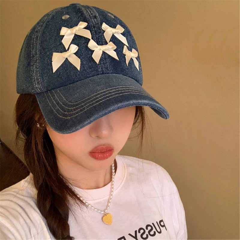 Бейсбольные кепки с бантом на ленте удобная привлекательная шляпа в виде