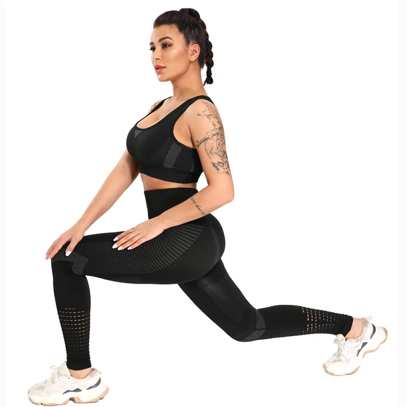 

Summer Women's Seamless Breathable Bra High Waist Fitness Pants Yoga Wear Set Sports Fitness Wear Set Running Wear Set