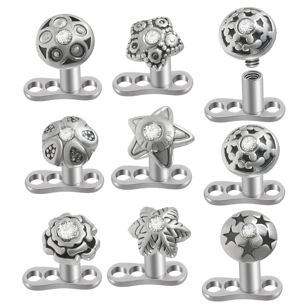 1 шт. Звездный цветок из циркония Верхняя деталь микро ДЕРМАЛЬНАЯ поверхность