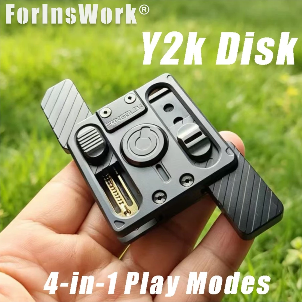 Фото Игрушка-спиннер Pangolin Studio PEEK Ti Black 4-в-1 с режимами игры Y2K Disk EDC, антистресс, для офиса, гаджет для рабочего стола, игрушка для СДВГ №1