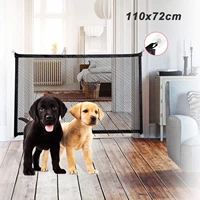 dog barrier fence with 4pcs hooks pet isolation net portable folding breathable mesh playpen stair safety gate for cats puppy