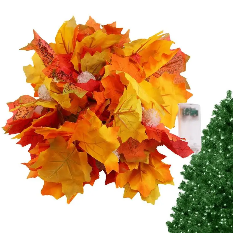 

Fall Leaf Garland With Lights Maple Leaf Fall Decorations String Lights Exquisite And Fashionable Home Decor Fall Maple String