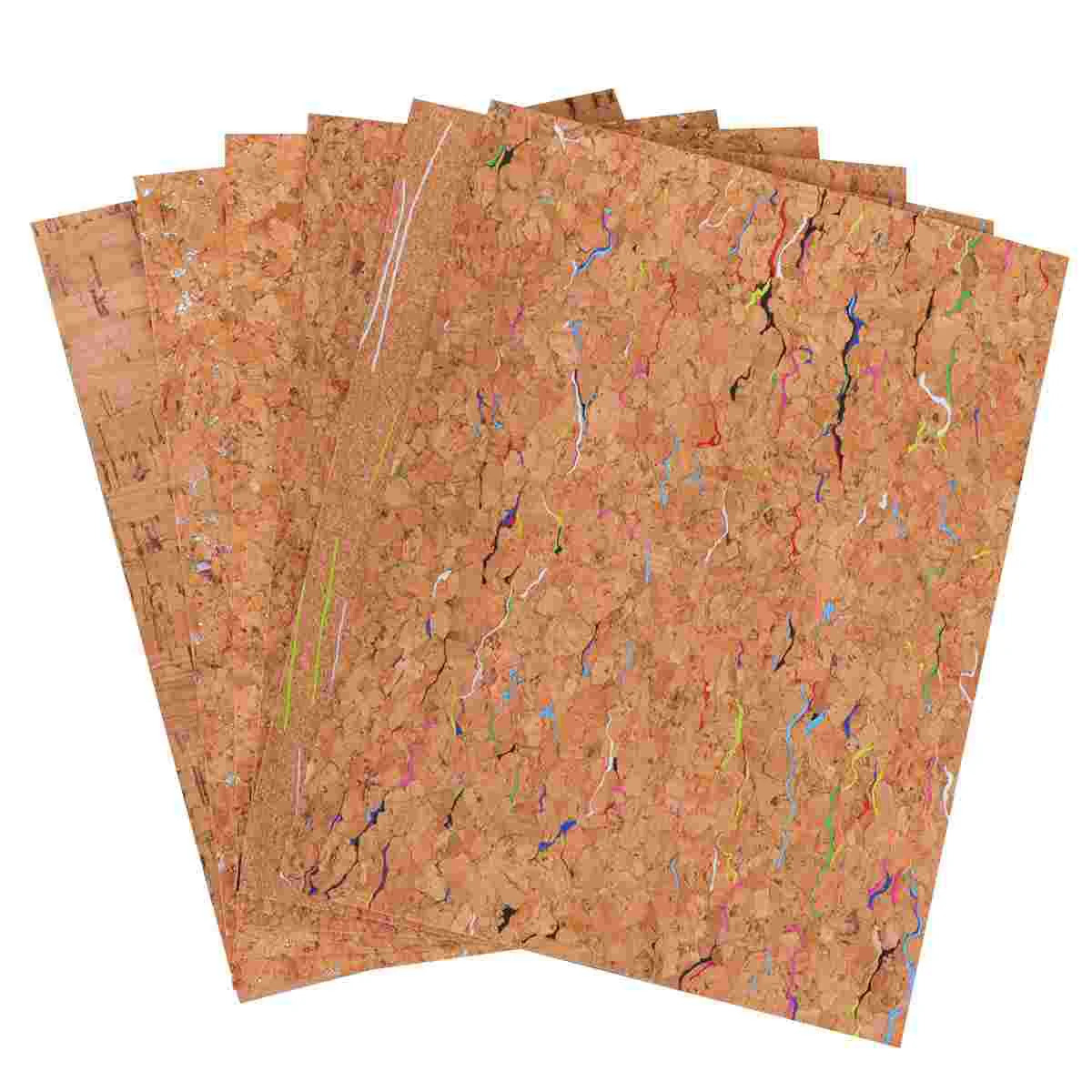 

6pcs Artificial Leather DIY Cork Printed Leather Funny Beautiful Durable Simple Artificial Leather