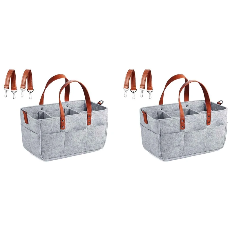 

2X Baby Diaper Caddy Organizer For Hanging Portable Nursery Storage Bin Diaper Holder Storage Basket For Car&Baby Shower