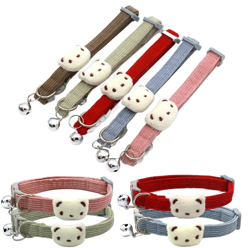 Pet Panda Decorative Collars Suede Solid Color Cat Collars Dog Collars Cute Fashion Pet Supplies Pet Accessories Pet Products