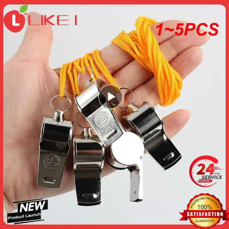 

1~5PCS Metal Whistle Referee Sport Rugby Party Outdoor sports Like Whistle Training School Soccer Football Colorful lanyard
