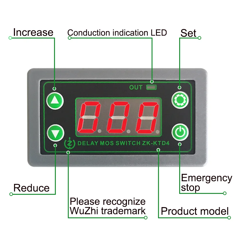 

MOS Timer Delay Relay DC 5V 12V 24V 15A Digital LED Display Time Cycle Trigger Delay Switch Module 400W ON-OFF Control 0-999s