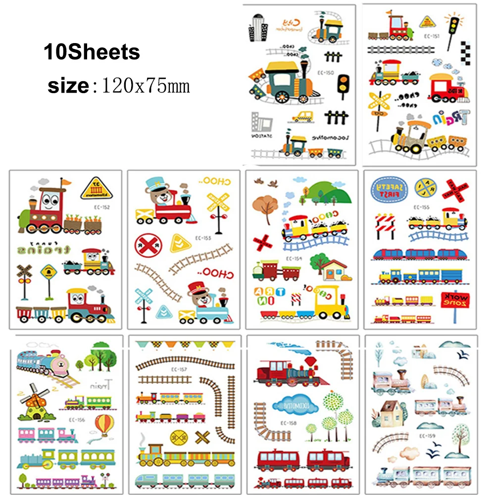 

Временные татуировки поезда 10 листов